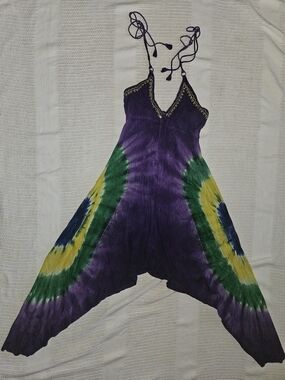 India Boutique Purple Tie-Dye Backless Sun Dress